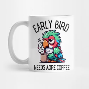 Sleepy Parrot Morning Coffee Lover Mug